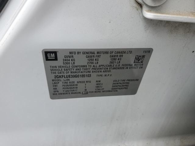 2GKFLUE39G6185103 - 2016 GMC TERRAIN SLT WHITE photo 13