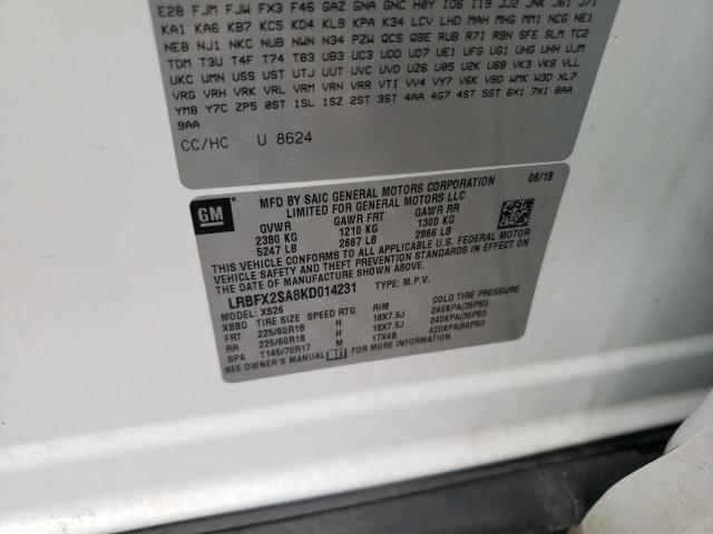 LRBFX2SA8KD014231 - 2019 BUICK ENVISION ESSENCE أبيض صورة 13