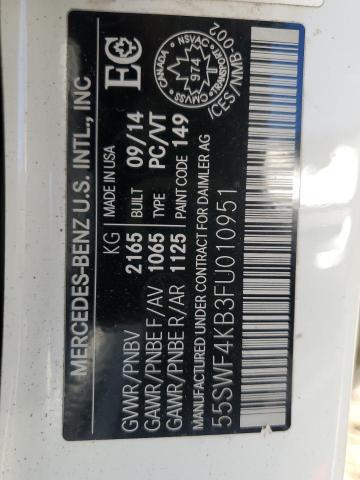 55SWF4KB3FU010951 - 2015 MERCEDES-BENZ C 300 4MATIC WHITE photo 12