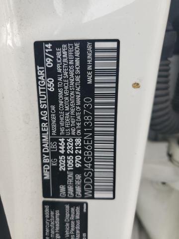 WDDSJ4GB6EN138730 - 2014 MERCEDES-BENZ CLA 250 4MATIC WHITE photo 12