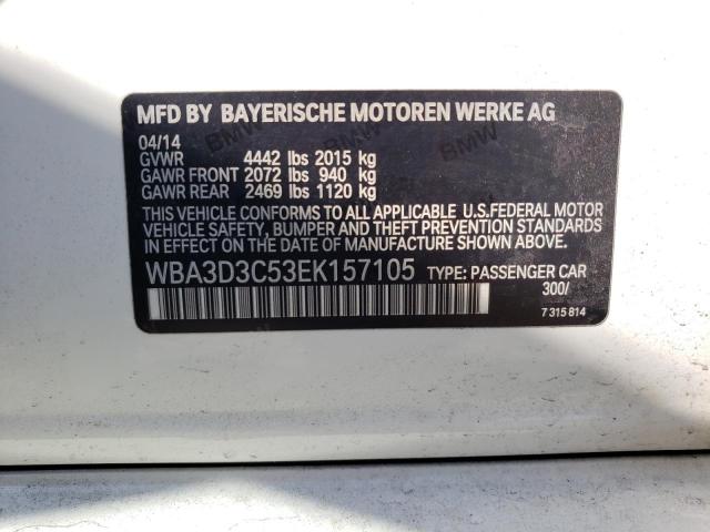 WBA3D3C53EK157105 - 2014 BMW 328 D WHITE photo 12