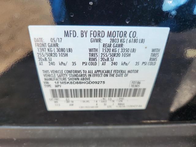 1FM5K8D88HGD09275 - 2017 FORD EXPLORER XLT 黑色 照片 13