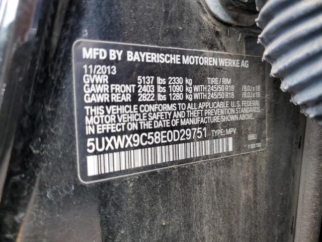 5UXWX9C58E0D29751 - 2014 BMW X3 XDRIVE28I BLACK photo 13