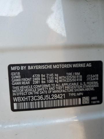 WBXHT3C36J5L28421 - 2018 BMW X1 XDRIVE28I WHITE photo 14