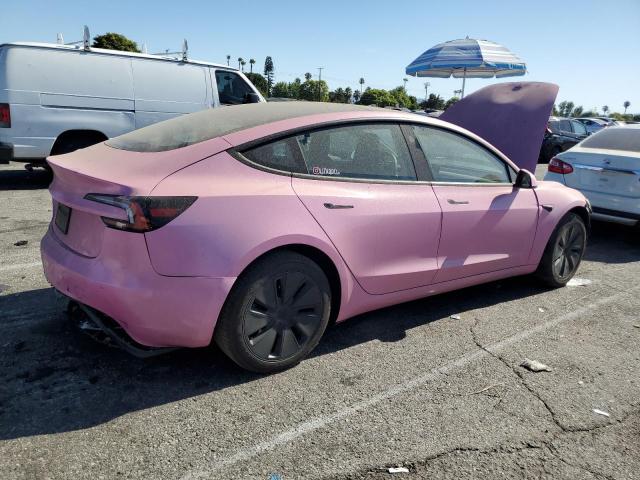 5YJ3E1EA2RF734448 - 2024 TESLA MODEL 3 粉色 照片 3