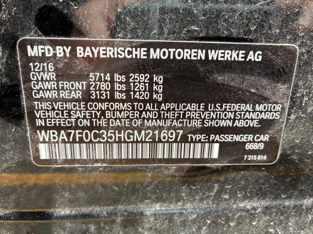 WBA7F0C35HGM21697 - 2017 BMW 750 I BLACK photo 10
