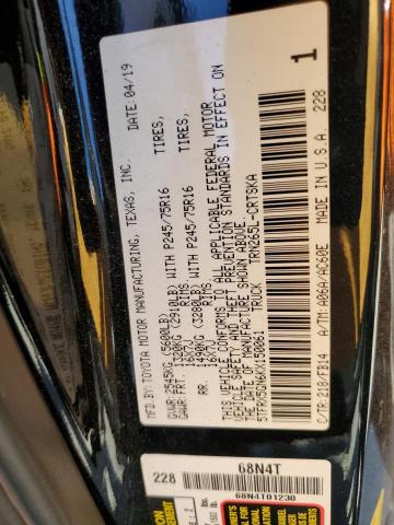 5TFRX5GN6KX150061 - 2019 TOYOTA TACOMA ACCESS CAB შავი ფოტო 12