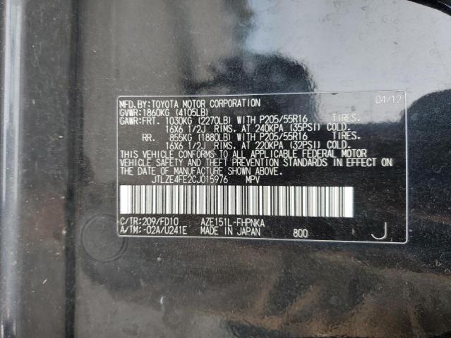 JTLZE4FE2CJ015976 - 2012 TOYOTA SCION XB BLACK photo 12