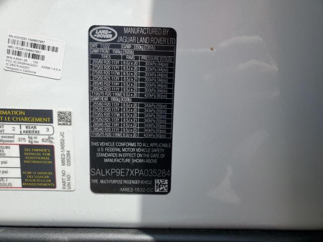 SALKP9E7XPA035284 - 2023 LAND ROVER RANGE ROVE SE WHITE photo 14