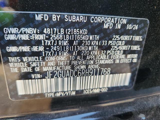 JF2GUADC6RH911768 - 2024 SUBARU CROSSTREK PREMIUM 黑色 照片 13