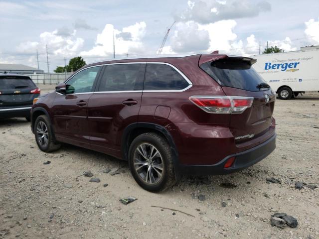 5TDJKRFH2GS300520 - 2016 TOYOTA HIGHLANDER XLE Bordo foto 2
