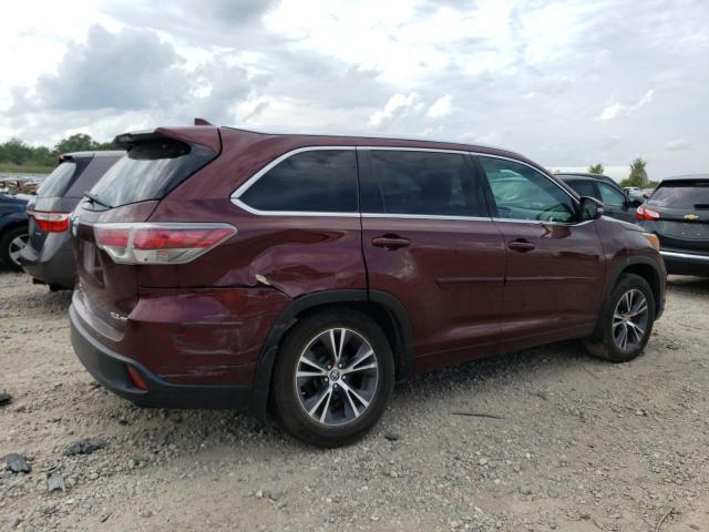 5TDJKRFH2GS300520 - 2016 TOYOTA HIGHLANDER XLE Bordo foto 3