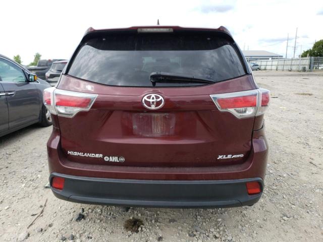 5TDJKRFH2GS300520 - 2016 TOYOTA HIGHLANDER XLE Bordo foto 6