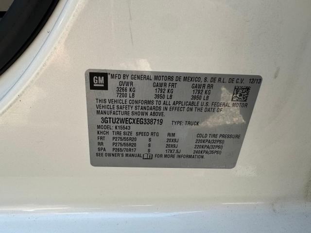 3GTU2WECXEG338719 - 2014 GMC SIERRA K1500 DENALI WHITE photo 10