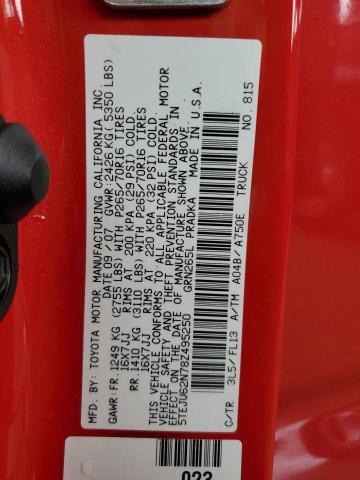 5TEJU62N78Z495250 - 2008 TOYOTA TACOMA DOUBLE CAB PRERUNNER RED photo 12