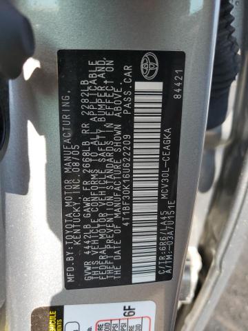 4T1BF30K16U622209 - 2006 TOYOTA CAMRY LE SILVER photo 13