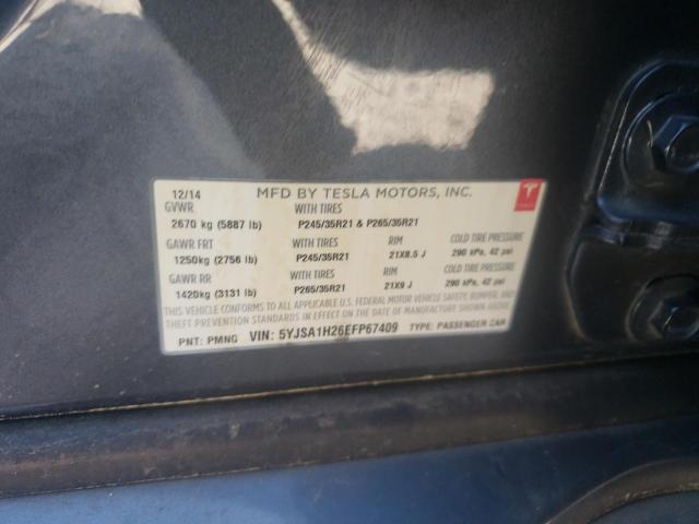 5YJSA1H26EFP67409 - 2014 TESLA MODEL S 灰色 照片 12