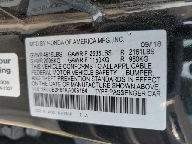 19UUB2F61KA006164 - 2019 ACURA TLX TECHNOLOGY 黑色 照片 12