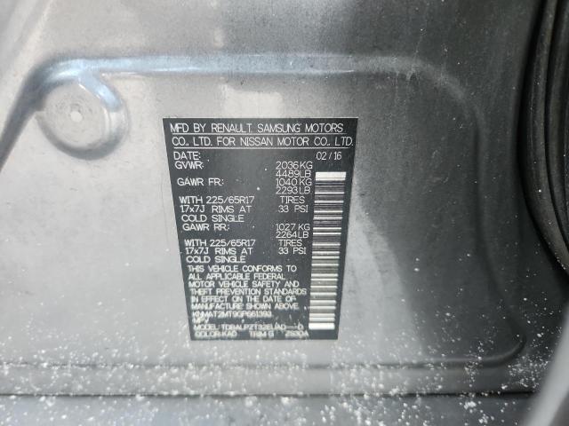 KNMAT2MT9GP661393 - 2016 NISSAN ROGUE S GRAY photo 13