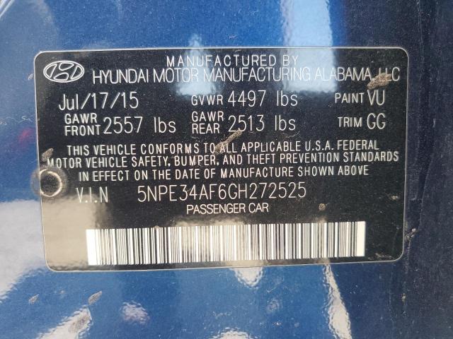 5NPE34AF6GH272525 - 2016 HYUNDAI SONATA SPORT 蓝色 照片 14