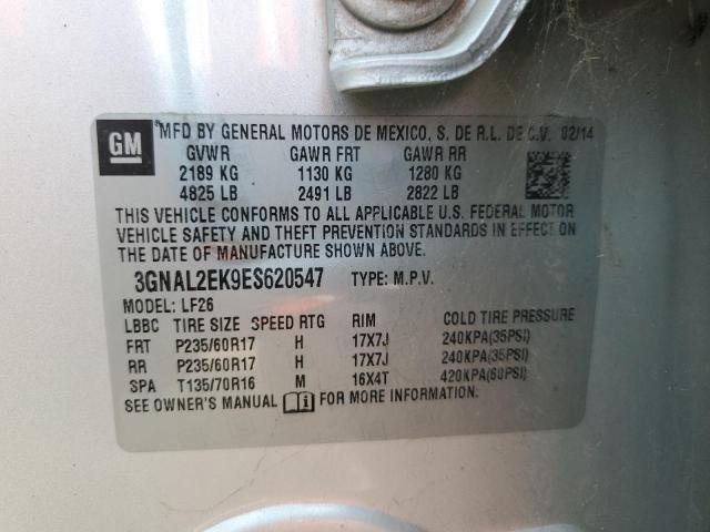 3GNAL2EK9ES620547 - 2014 CHEVROLET CAPTIVA LS 银色 照片 13