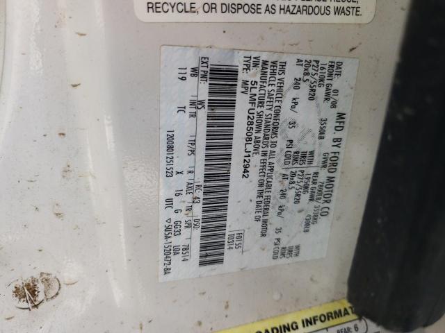 5LMFU28508LJ12942 - 2008 LINCOLN NAVIGATOR WHITE photo 13