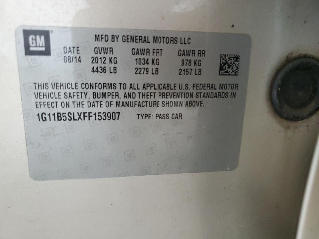 1G11B5SLXFF153907 - 2015 CHEVROLET MALIBU LS CREAM photo 12