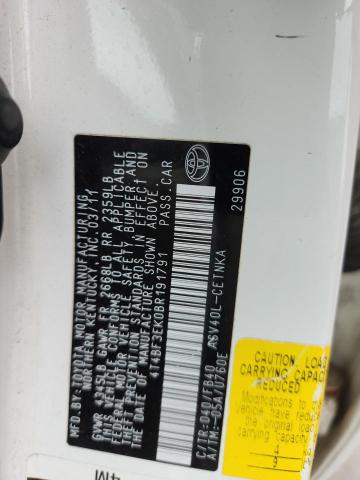 4T4BF3EK0BR191791 - 2011 TOYOTA CAMRY BASE Ağ foto 12