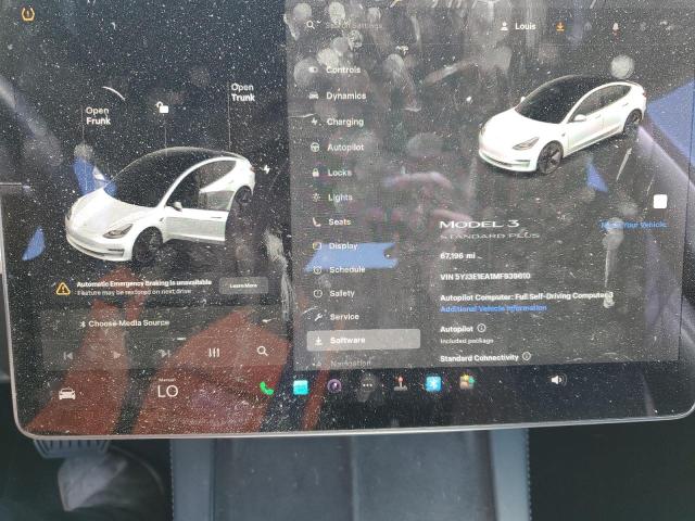 5YJ3E1EA1MF939610 - 2021 TESLA MODEL 3 WHITE photo 9