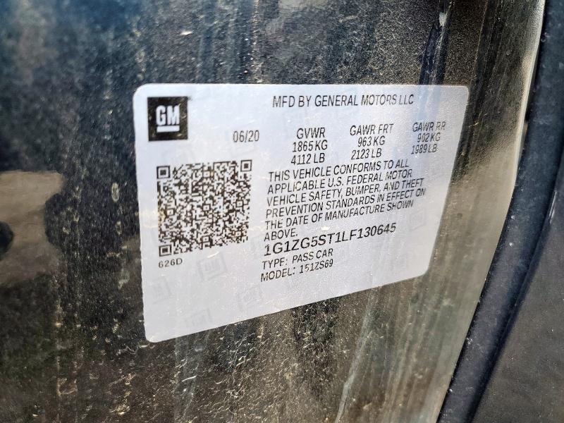 1G1ZG5ST1LF130645 - 2020 CHEVROLET MALIBU RS GRAY photo 12