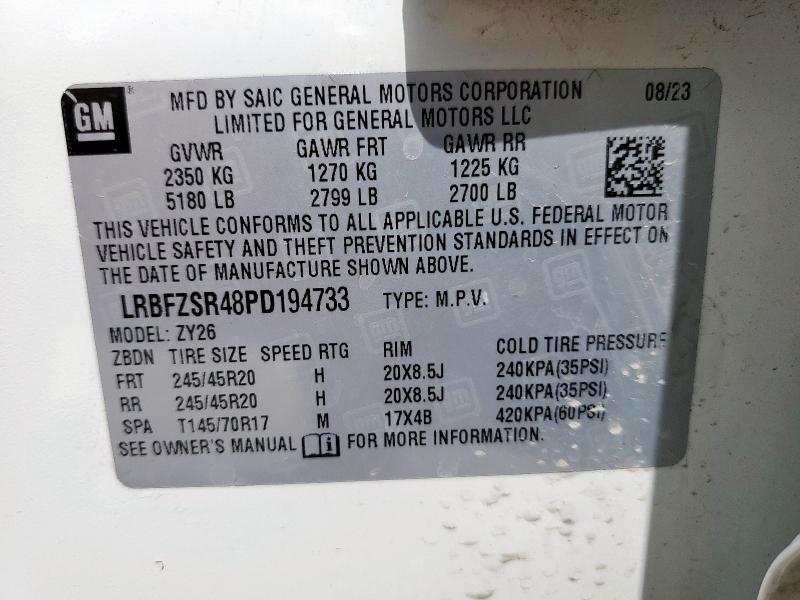 LRBFZSR48PD194733 - 2023 BUICK ENVISION AVENIR WHITE photo 13