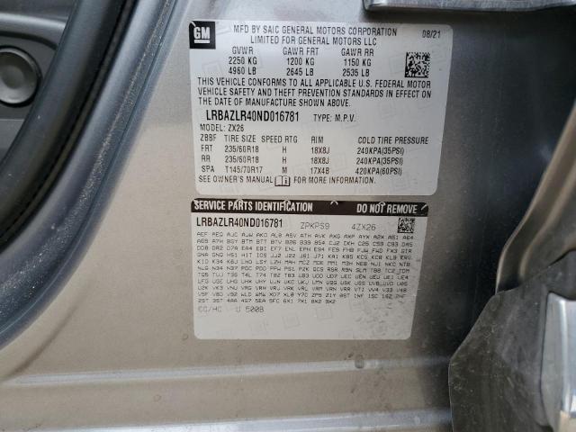 LRBAZLR40ND016781 - 2022 BUICK ENVISION PREFERRED GRAY photo 14