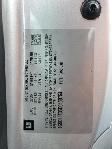 1G6DL1E35D0158764 - 2013 CADILLAC CTS PERFORMANCE COLLECTION Серебристый фото 12