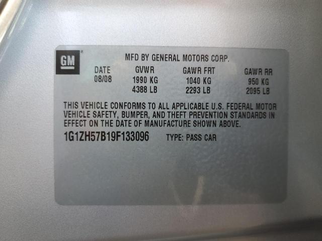 1G1ZH57B19F133096 - 2009 CHEVROLET MALIBU 1LT SILVER photo 12