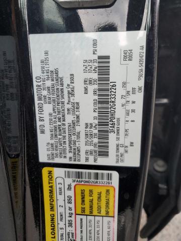 3FA6P0HD2GR332261 - 2016 FORD FUSION SE BLACK photo 13