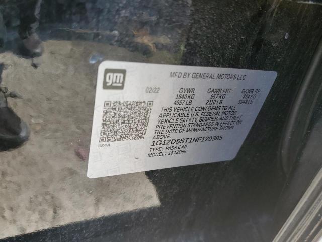 1G1ZD5ST1NF120385 - 2022 CHEVROLET MALIBU LT BLACK photo 12