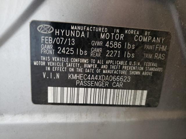 KMHEC4A4XDA066623 - 2013 HYUNDAI SONATA HYBRID GRAY photo 12