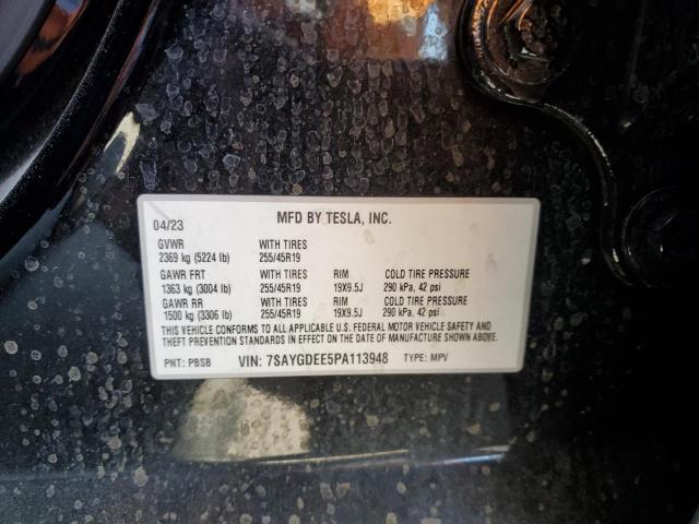 7SAYGDEE5PA113948 - 2023 TESLA MODEL Y BLACK photo 13