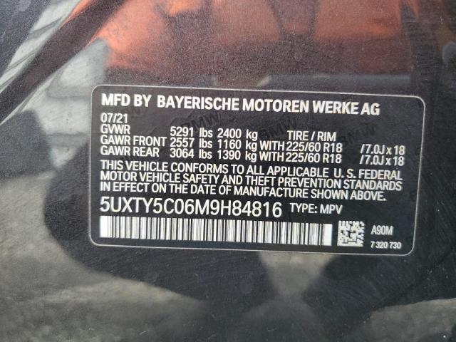 5UXTY5C06M9H84816 - 2021 BMW X3 XDRIVE30I BLACK photo 13