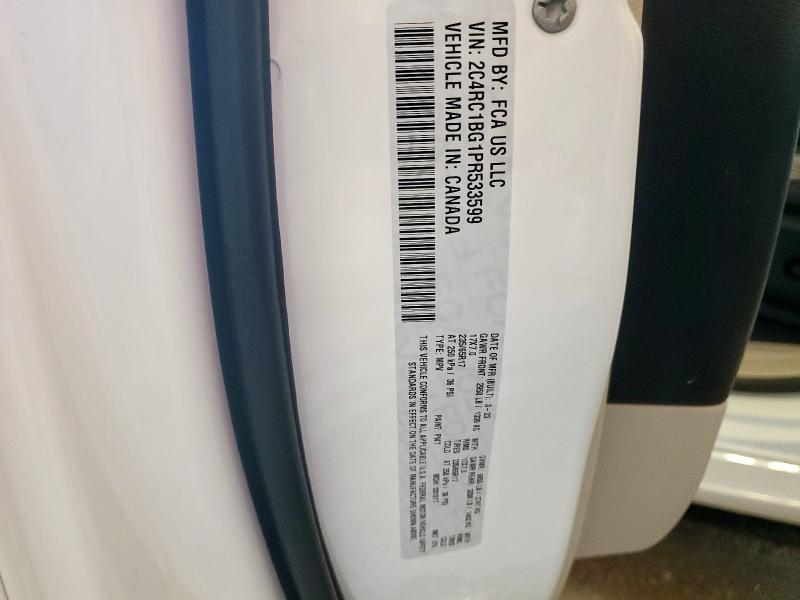 2C4RC1BG1PR533599 - 2023 CHRYSLER PACIFICA TOURING L WHITE photo 13