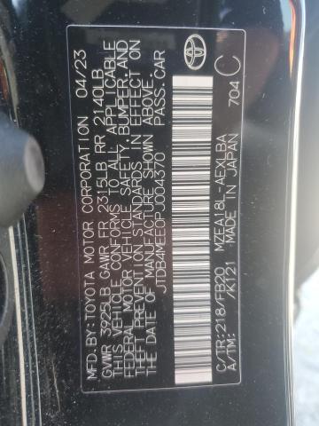 JTDB4MEE0PJ004370 - 2023 TOYOTA COROLLA LE შავი ფოტო 12