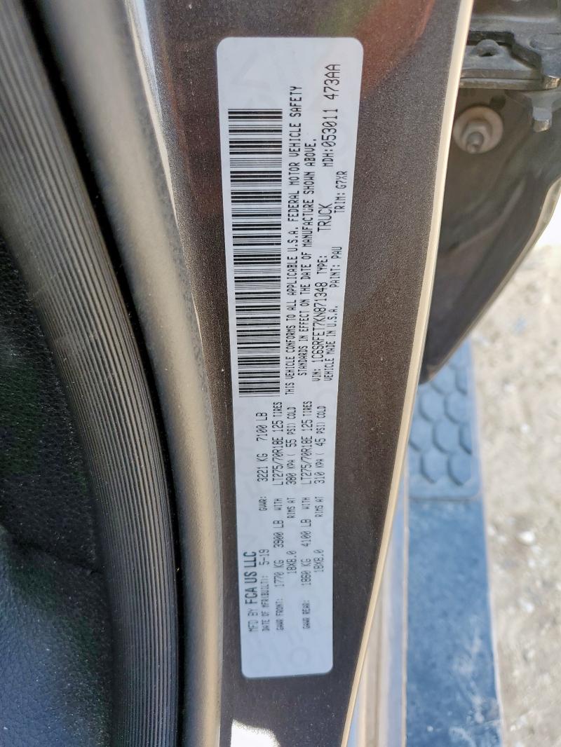 1C6SRFET7KN871348 - 2019 RAM 1500 REBEL გრაფიტი ფოტო 12