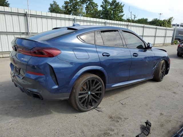 5UXCY8C09M9E71664 - 2021 BMW X6 M50I BLUE photo 3