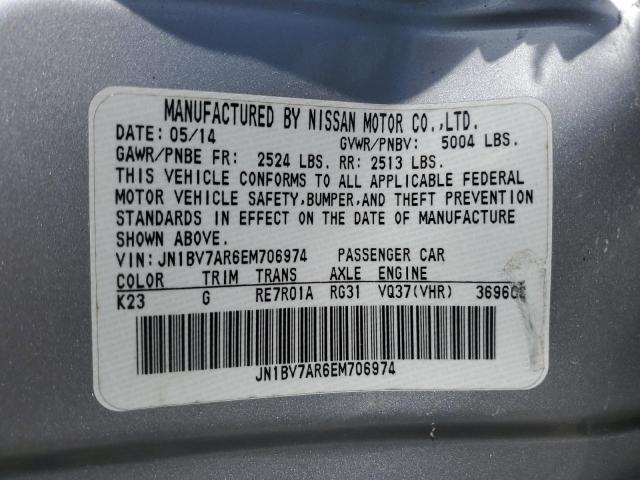 JN1BV7AR6EM706974 - 2014 INFINITI Q50 BASE Gümüş foto 13