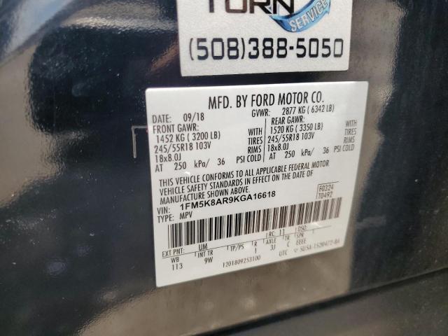 1FM5K8AR9KGA16618 - 2019 FORD EXPLORER POLICE INTERCEPTOR BLACK photo 13