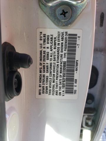 19XFB2F95EE009880 - 2014 HONDA CIVIC EXL WHITE photo 12