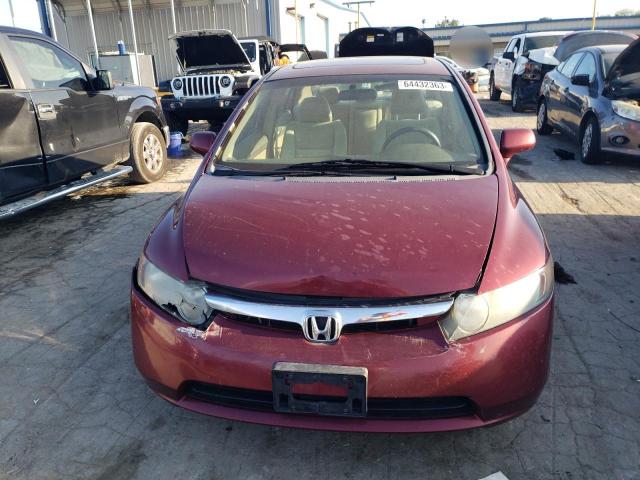 1HGFA16818L102784 - 2008 HONDA CIVIC EX BURGUNDY photo 5