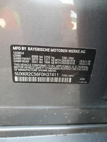 5UXKR2C56F0H37411 - 2015 BMW X5 SDRIVE35I GRAY photo 13