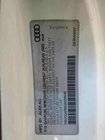 WAUCGAFR9DA036545 - 2013 AUDI S5 PREMIUM PLUS თეთრი ფოტო 12