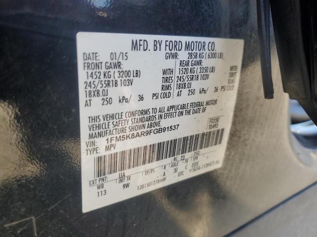 1FM5K8AR9FGB91537 - 2015 FORD EXPLORER POLICE INTERCEPTOR BLACK photo 13